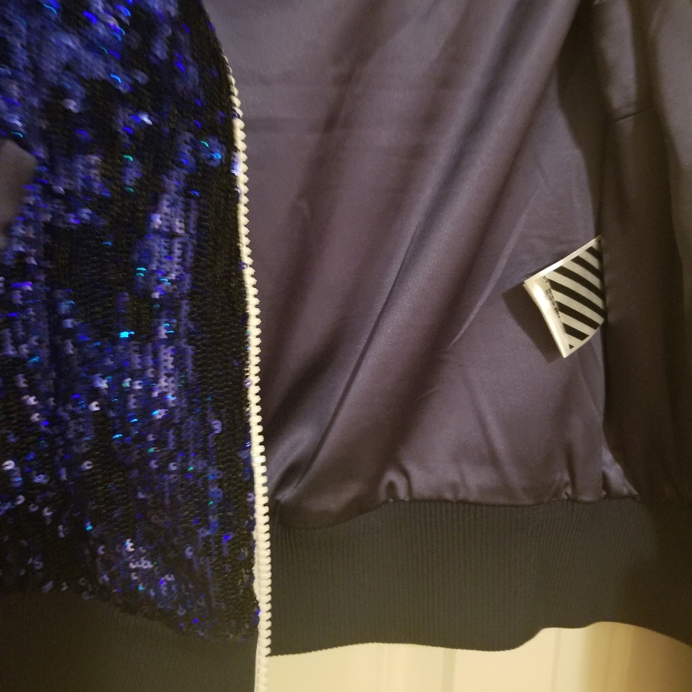 Off-White Blue Sequin Track Jacket - image 3